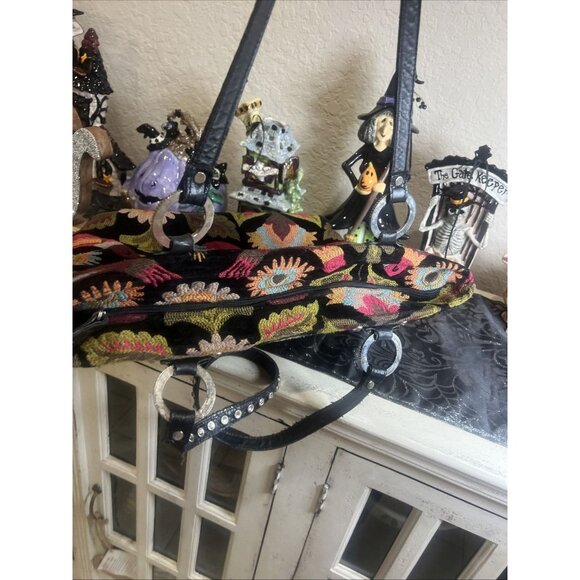 Raviani Garland Tx Tote Bag Tapestry Western Boho Bling Jacquard Floral Purse - Picture 12 of 16